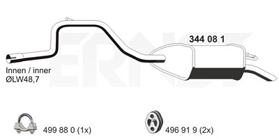 Ernst Endschalldämpfer [Hersteller-Nr. 344081] für Ford von ERNST