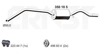 Ernst Endschalldämpfer [Hersteller-Nr. 350105] für Mercedes-Benz von ERNST