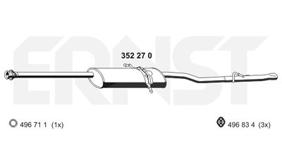 Ernst Endschalldämpfer [Hersteller-Nr. 351270] für Mercedes-Benz von ERNST