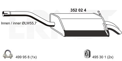 Ernst Endschalldämpfer [Hersteller-Nr. 352024] für Mercedes-Benz von ERNST