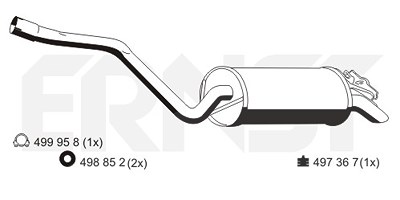 Ernst Endschalldämpfer [Hersteller-Nr. 353373] für Mercedes-Benz von ERNST