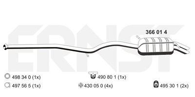 Ernst Endschalldämpfer [Hersteller-Nr. 366014] für Mercedes-Benz von ERNST