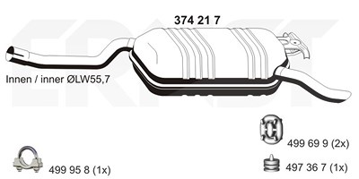 Ernst Endschalldämpfer [Hersteller-Nr. 374217] für Mercedes-Benz von ERNST