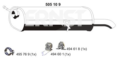 Ernst Endschalldämpfer [Hersteller-Nr. 505109] für Peugeot von ERNST