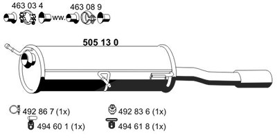 Ernst Endschalldämpfer [Hersteller-Nr. 505130] für Peugeot von ERNST