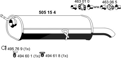 Ernst Endschalldämpfer [Hersteller-Nr. 505154] für Citroën, Peugeot von ERNST