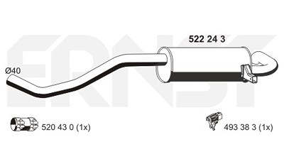 Ernst Endschalldämpfer [Hersteller-Nr. 522243] für Renault von ERNST