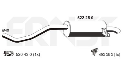Ernst Endschalldämpfer [Hersteller-Nr. 522250] für Renault von ERNST