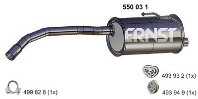 Ernst Endschalldämpfer [Hersteller-Nr. 550031] für Fiat, Ford von ERNST