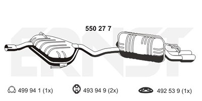 Ernst Endschalldämpfer [Hersteller-Nr. 550277] für Fiat von ERNST