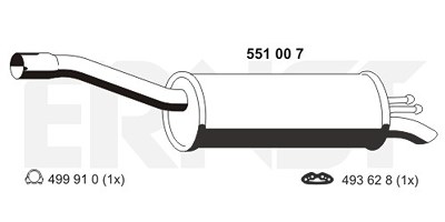 Ernst Endschalldämpfer [Hersteller-Nr. 551007] für Fiat von ERNST