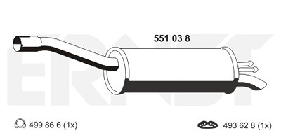 Ernst Endschalldämpfer [Hersteller-Nr. 551038] für Fiat von ERNST