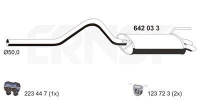 Ernst Endschalldämpfer [Hersteller-Nr. 642033] für Seat, VW von ERNST