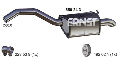 Ernst Endschalldämpfer [Hersteller-Nr. 650243] für Volvo, Ford von ERNST