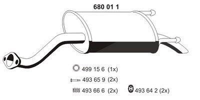 Ernst Endschalldämpfer [Hersteller-Nr. 680011] für Honda von ERNST