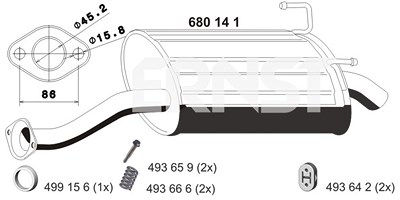 Ernst Endschalldämpfer [Hersteller-Nr. 680141] für Honda von ERNST