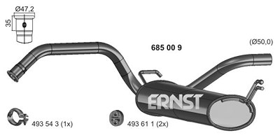 Ernst Endschalldämpfer [Hersteller-Nr. 685009] für Citroën, Peugeot, Toyota von ERNST