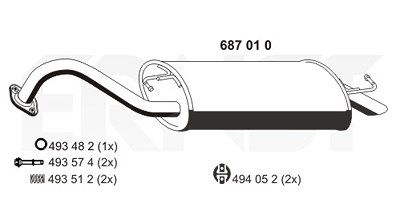 Ernst Endschalldämpfer [Hersteller-Nr. 687010] für Toyota von ERNST