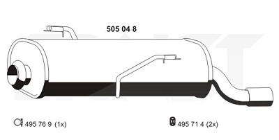 Ernst Endschalldämpfer [Hersteller-Nr. 505048] für Peugeot von ERNST