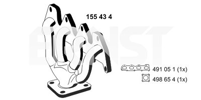 Ernst Krümmer, Abgasanlage [Hersteller-Nr. 155434] für VW, Seat, Audi, Skoda von ERNST