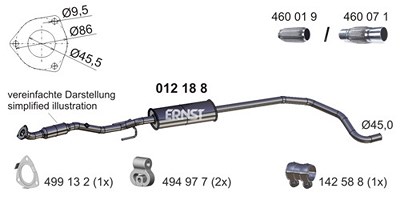 Ernst Mittelschalldämpfer [Hersteller-Nr. 012188] für Opel von ERNST