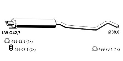 Ernst Mittelschalldämpfer [Hersteller-Nr. 012201] für Opel von ERNST