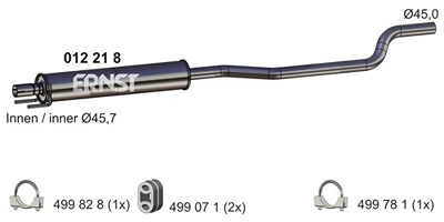 Ernst Mittelschalldämpfer [Hersteller-Nr. 012218] für Opel von ERNST