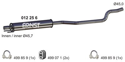 Ernst Mittelschalldämpfer [Hersteller-Nr. 012256] für Opel von ERNST