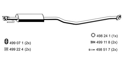 Ernst Mittelschalldämpfer [Hersteller-Nr. 043021] für Opel von ERNST