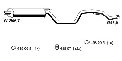 Ernst Mittelschalldämpfer [Hersteller-Nr. 043113] für Opel von ERNST