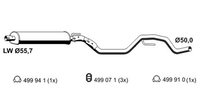 Ernst Mittelschalldämpfer [Hersteller-Nr. 043274] für Opel von ERNST