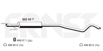 Ernst Mittelschalldämpfer [Hersteller-Nr. 053037] für Opel von ERNST