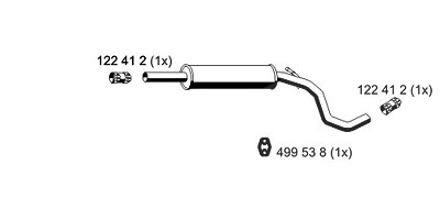 Ernst Mittelschalldämpfer [Hersteller-Nr. 112260] für Seat, VW von ERNST