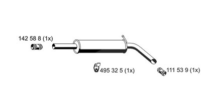 Ernst Mittelschalldämpfer [Hersteller-Nr. 112284] für Seat, Skoda, VW von ERNST