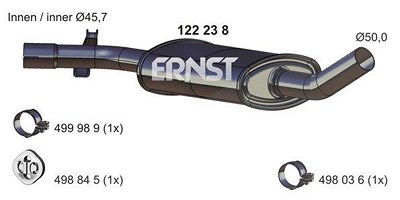 Ernst Mittelschalldämpfer [Hersteller-Nr. 122238] für VW von ERNST