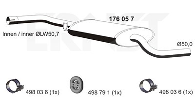 Ernst Mittelschalldämpfer [Hersteller-Nr. 176057] für VW von ERNST