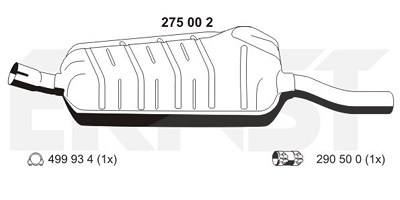 Ernst Mittelschalldämpfer [Hersteller-Nr. 275002] für BMW von ERNST