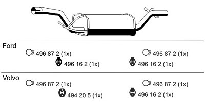 Ernst Mittelschalldämpfer [Hersteller-Nr. 313162] für Ford, Volvo von ERNST