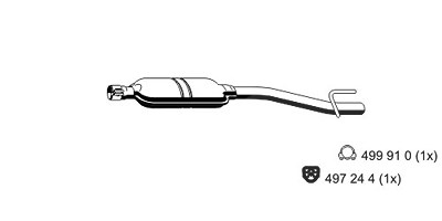 Ernst Mittelschalldämpfer [Hersteller-Nr. 351072] für Mercedes-Benz von ERNST