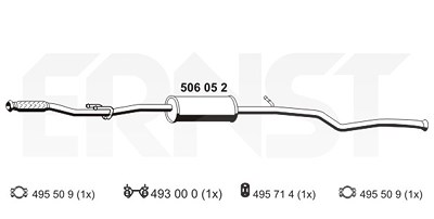 Ernst Mittelschalldämpfer [Hersteller-Nr. 506052] für Peugeot von ERNST