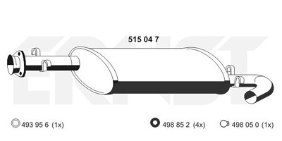 Ernst Mittelschalldämpfer [Hersteller-Nr. 515047] für Citroën, Fiat, Peugeot von ERNST