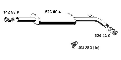 Ernst Mittelschalldämpfer [Hersteller-Nr. 523004] für Renault von ERNST