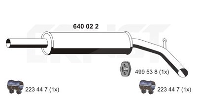 Ernst Mittelschalldämpfer [Hersteller-Nr. 640022] für Seat, VW von ERNST