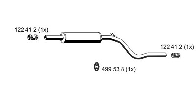 Ernst Mittelschalldämpfer [Hersteller-Nr. 642002] für Seat, VW von ERNST