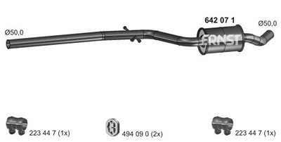 Ernst Mittelschalldämpfer [Hersteller-Nr. 642071] für Seat von ERNST