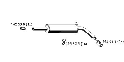 Ernst Mittelschalldämpfer [Hersteller-Nr. 645003] für Seat, Skoda, VW von ERNST