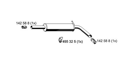 Ernst Mittelschalldämpfer [Hersteller-Nr. 645034] für Seat, Skoda, VW von ERNST