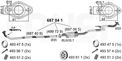 Ernst Mittelschalldämpfer [Hersteller-Nr. 687041] für Toyota von ERNST