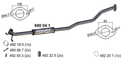 Ernst Mittelschalldämpfer [Hersteller-Nr. 690041] für Suzuki von ERNST