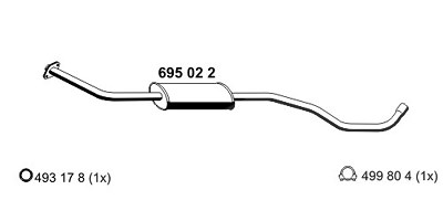 Ernst Mittelschalldämpfer [Hersteller-Nr. 695022] für Nissan von ERNST